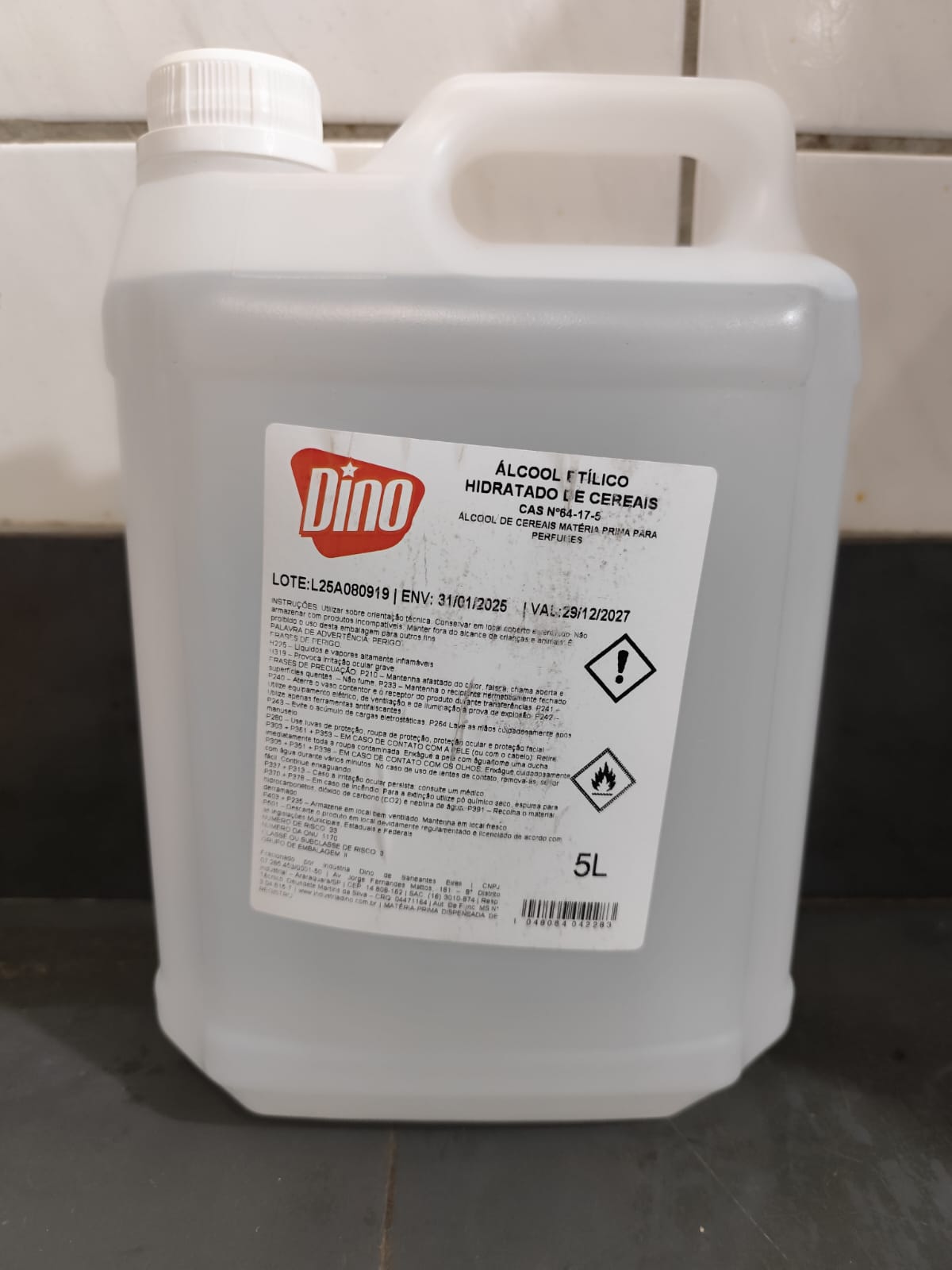 ALCOOL HIDRATADO DE CEREAIS 5LT
