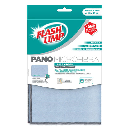 FLASH LIMP PANO MICROFIBRA PARA VIDROS 40X30 AZUL
