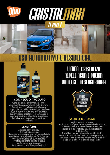 CristalMax 5 em 1 Dino 500ML  – Limpa, Cristaliza e Protege