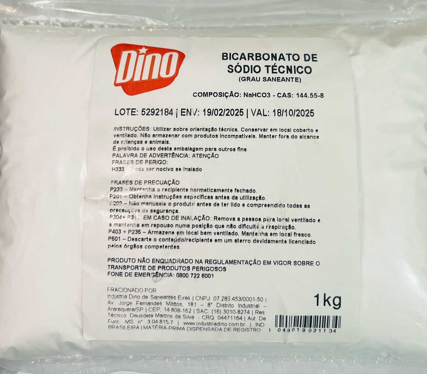 Bicarbonato De Sódio Técnico 1Kg